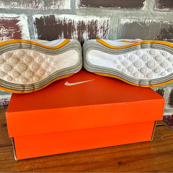 Nike White and Pink Sneakers with Orange Accents - Picture 2 of 6